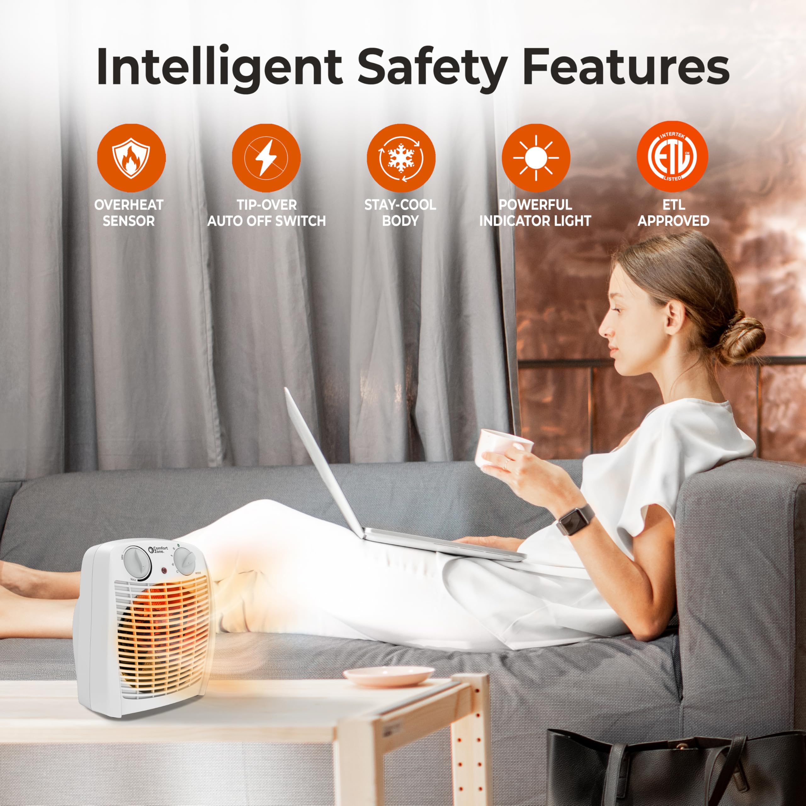 Comfort Zone CZ45E safety features provide peace of mind during busy workdays.