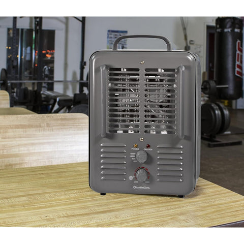 Comfort Zone CZ798GR3 thermostat control for precise warmth in workshops.
