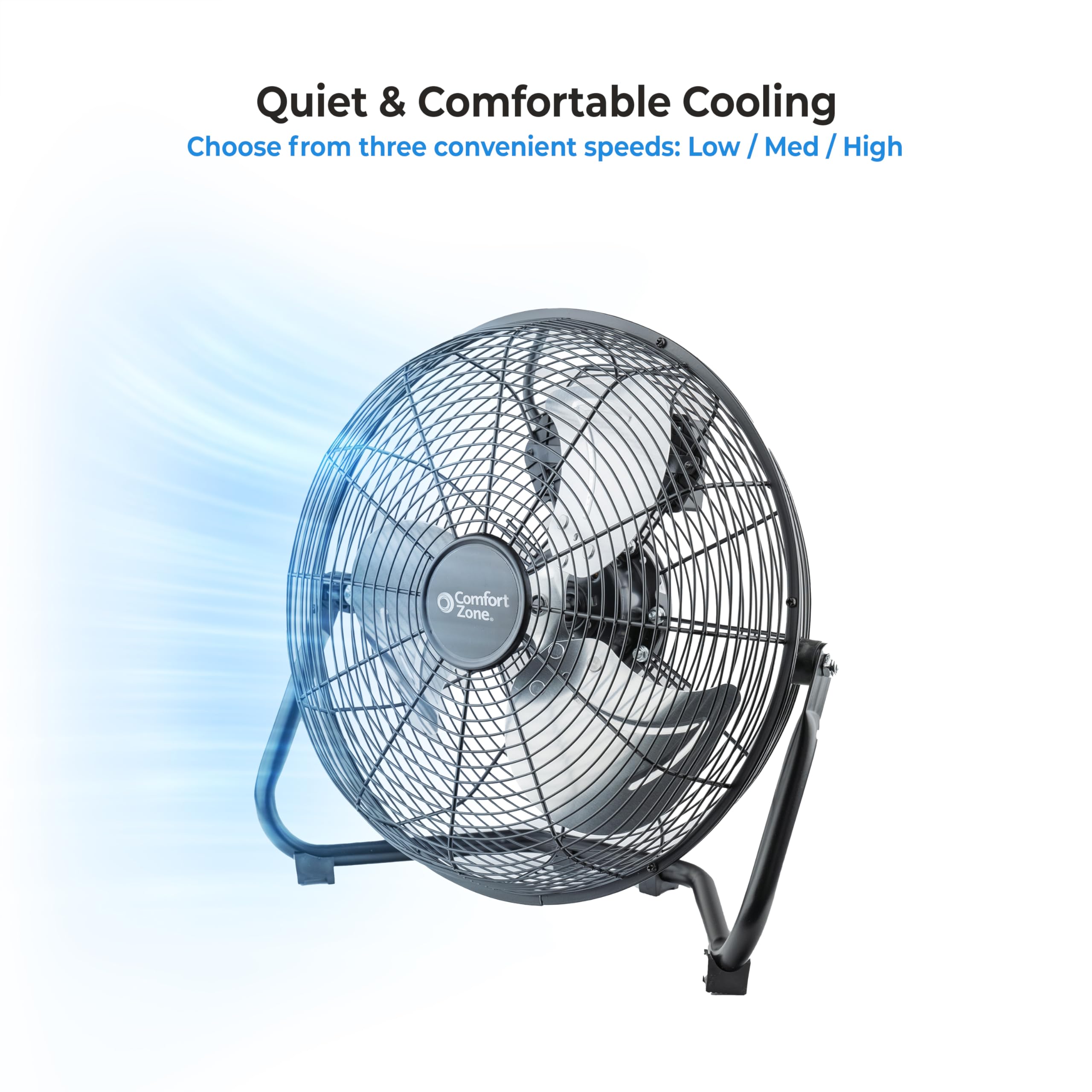 Comfort Zone CZHV14B ideal for garage or gym cooling with three speeds