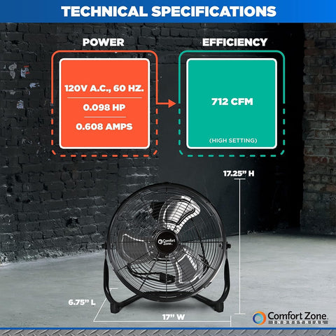 Comfort Zone CZHV14B tilt feature demonstrating 180 degree airflow control