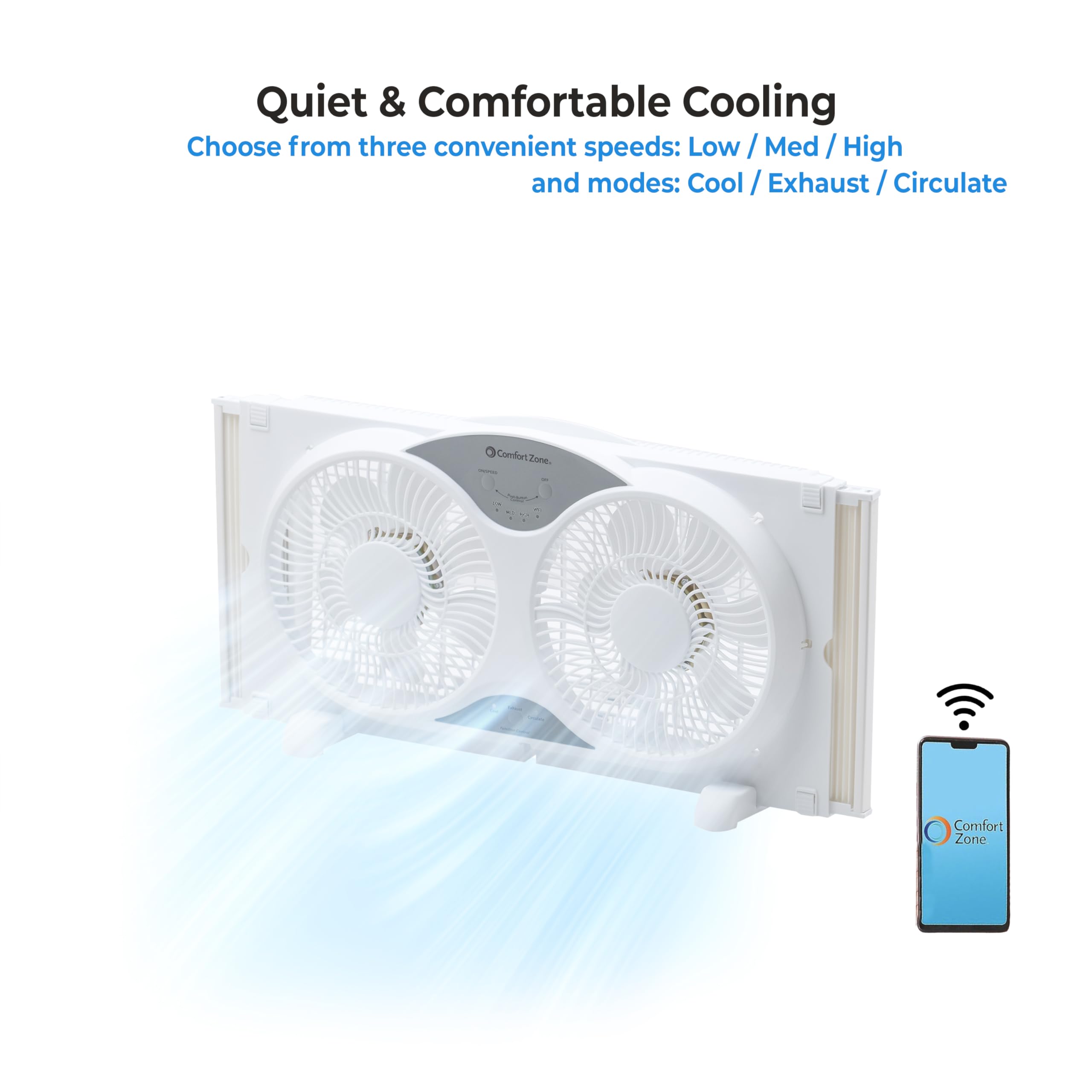 Comfort Zone protective fabric cover shields the unit from dust when inactive
