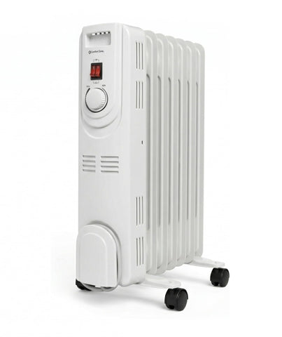 Comfort Zone electric oil-filled radiator front view, compact, quiet warmth for homes.