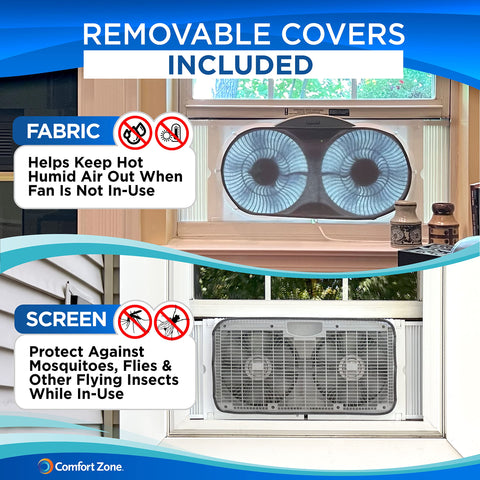 Comfort Zone expandable window fit ensures snug coverage from 23.5 to 37 inches