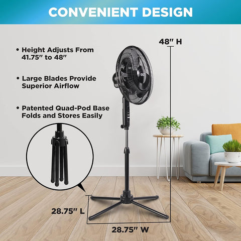 Comfort Zone adjustable height from 41 to 47 inches for versatile placement.