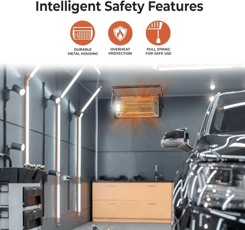 Comfort Zone integrated halogen work light adds visibility for dim tasks.