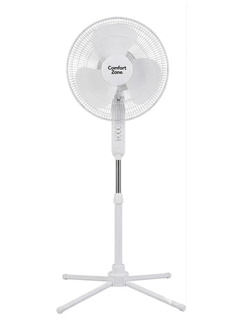 Comfort Zone stand fan base folded for compact storage.