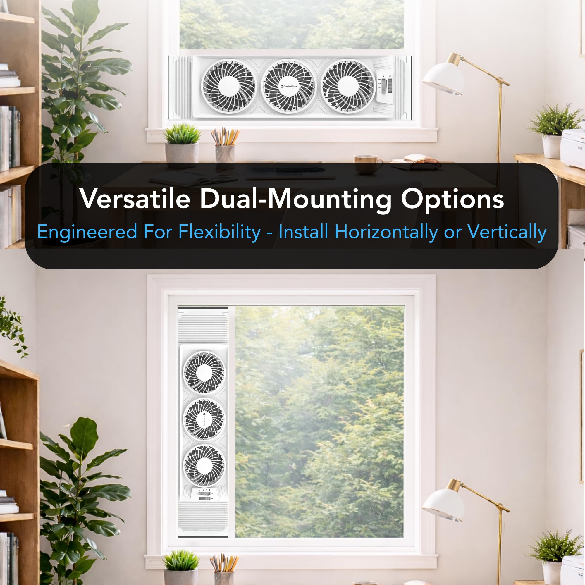 Comfort Zone fits double-hung windows with a 25" x 8" minimum opening.