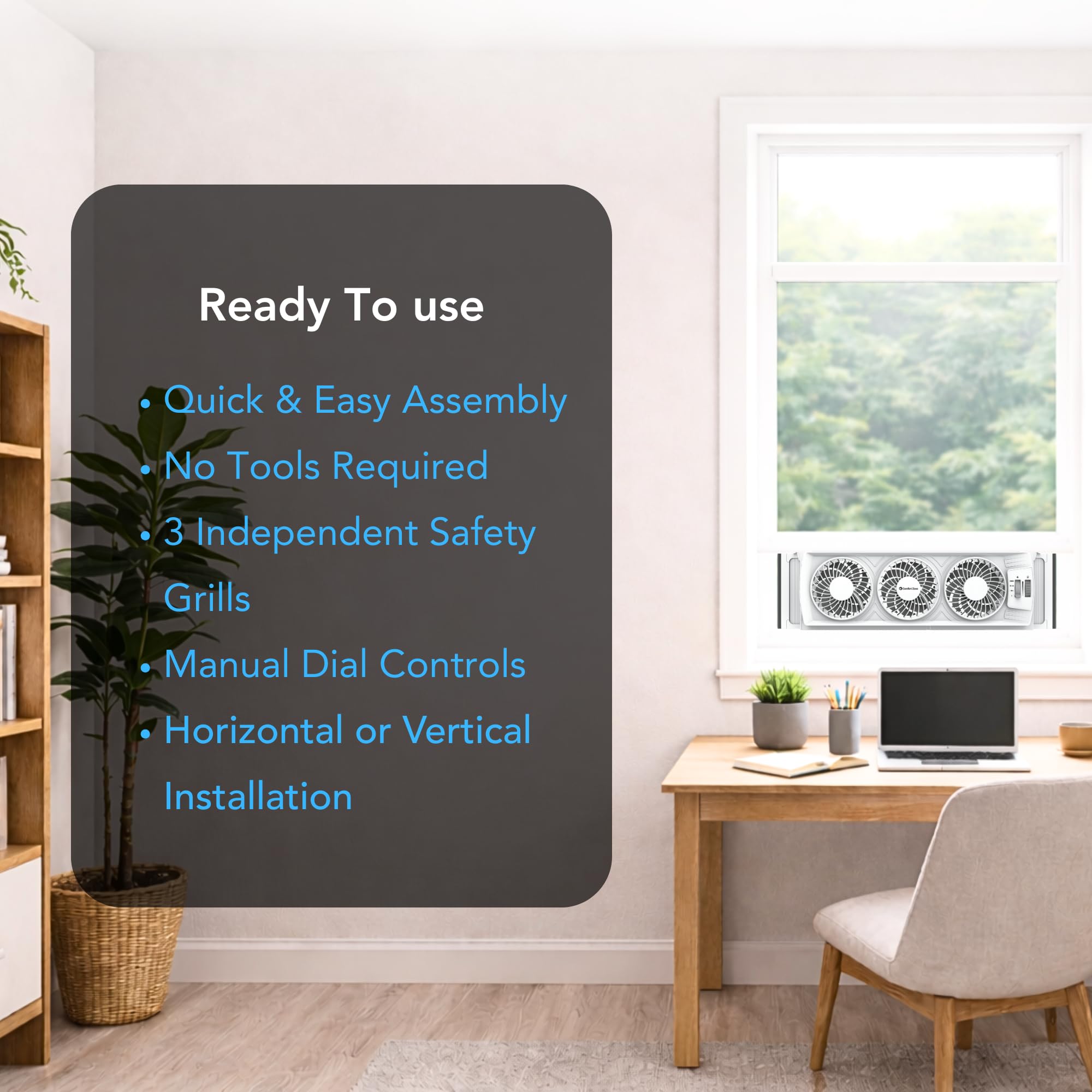 Comfort Zone comes fully assembled for immediate use.