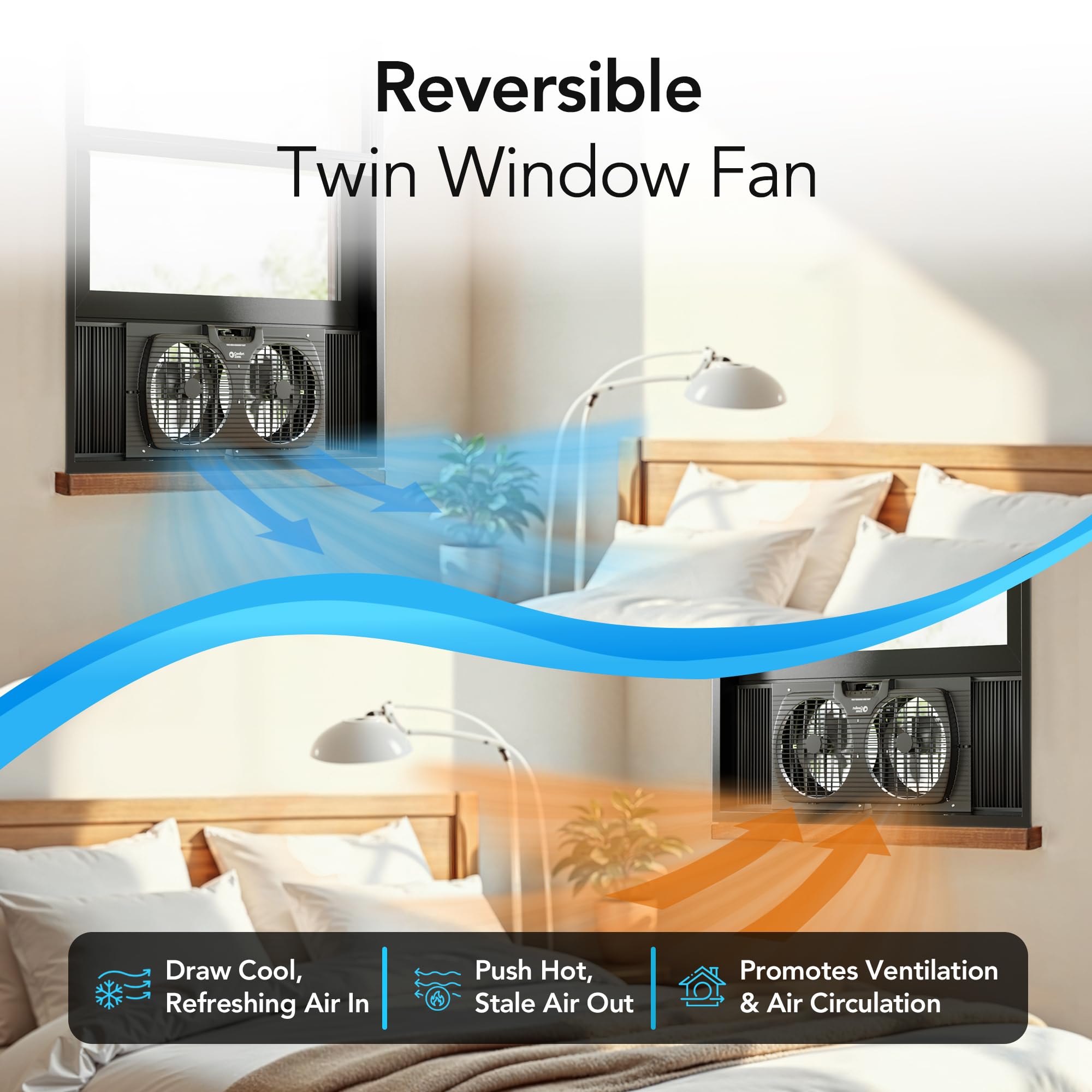 Comfort Zone removable bug screen keeps pests out while airflow remains
