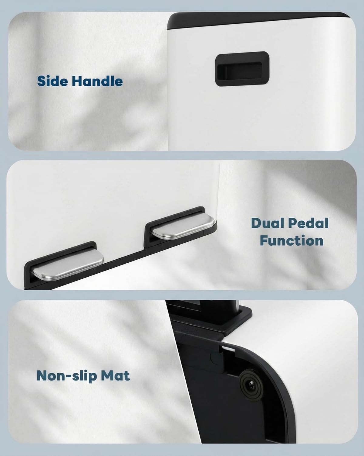 ComfyCorner dual trash bin anti fingerprint finish stays clean
