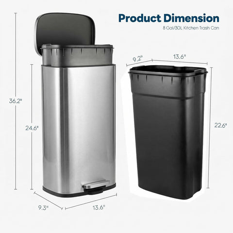 ComfyCorner trash can with soft-close lid prevents loud slams in busy kitchens.