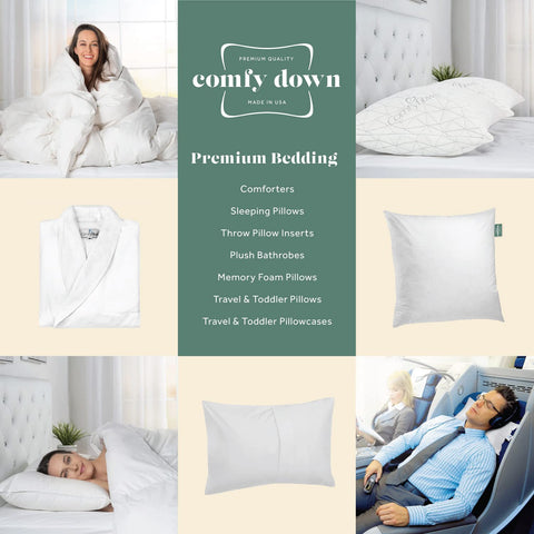 ComfyDown fluffing in use on a sofa illustrates long-lasting shaping and comfy support.