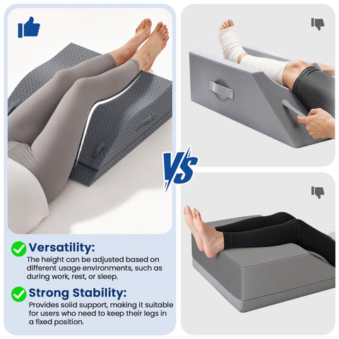 ComfyInLove Elevation Pillow in grey with double-leg design for balanced support
