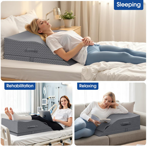 ComfyInLove Elevation Pillow on bed for versatile sleep elevation