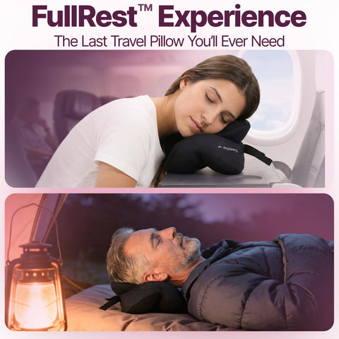 ComfyNap travel pillow on seat offers reliable posture support during travel