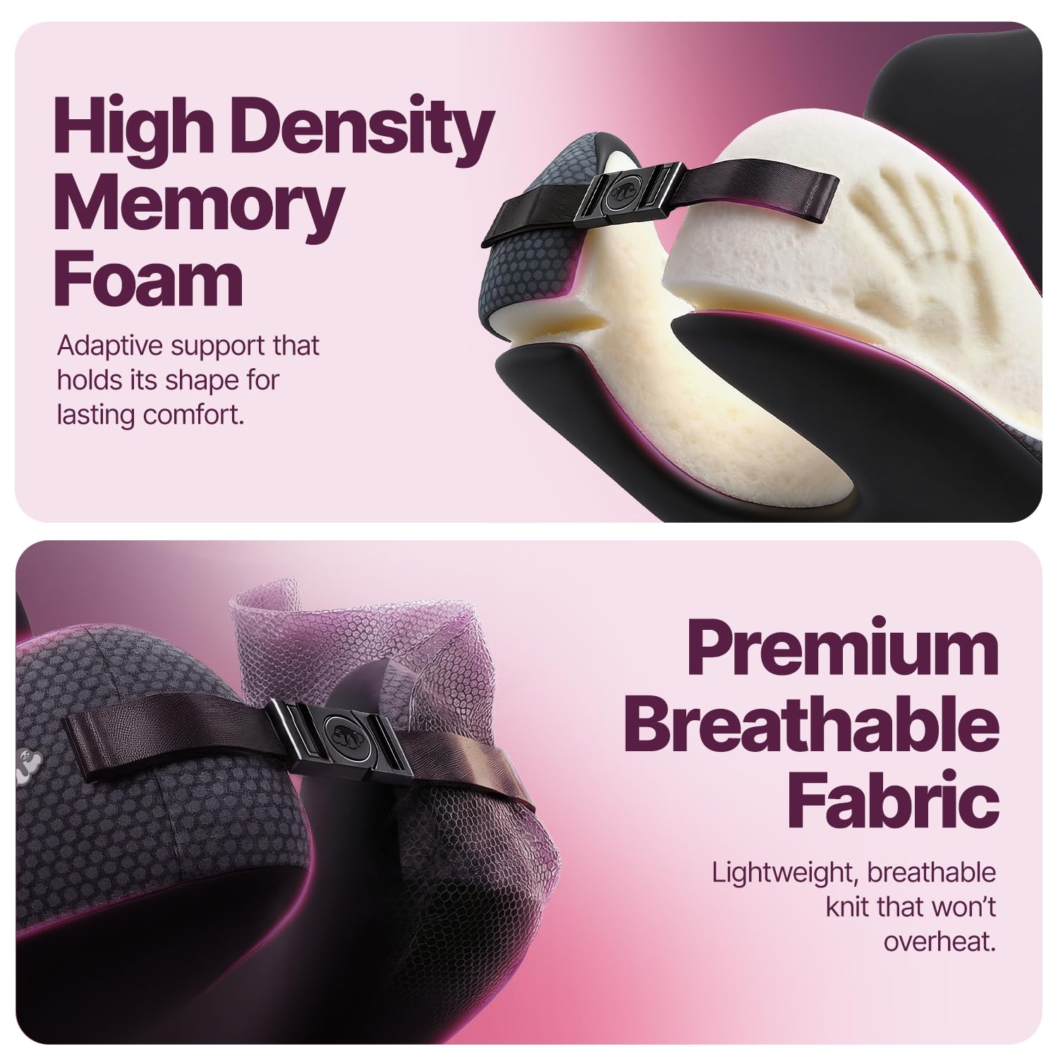 ComfyNap memory foam neck pillow delivers supportive comfort on long flights