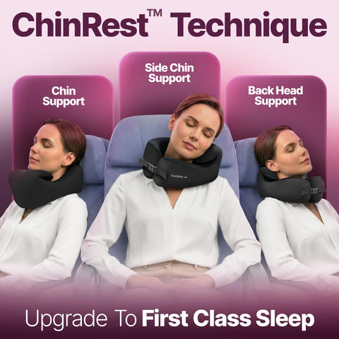 ComfyNap fullrest design converts to a plush tray table cushion for napping
