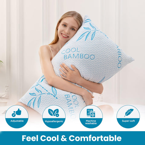 ComfySleep pillow with removable cover shows easy cleaning and year-round freshness.