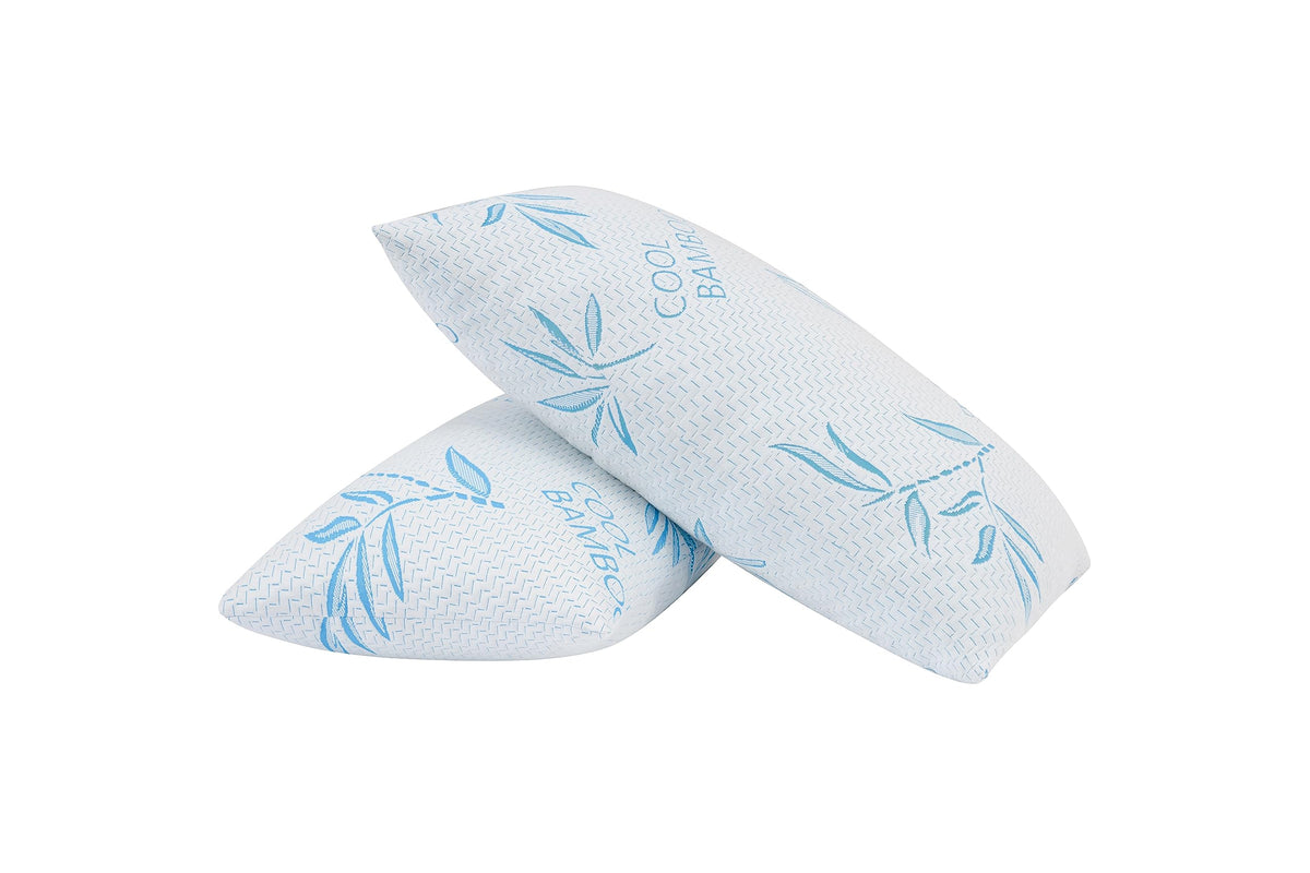 ComfySleep bamboo pillow in standard size with breathable rayon cover.