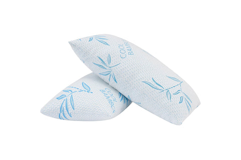 ComfySleep bamboo pillow in standard size with breathable rayon cover.