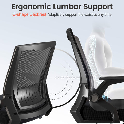 COMHOMA breathable mesh back keeps you cool while seated for hours