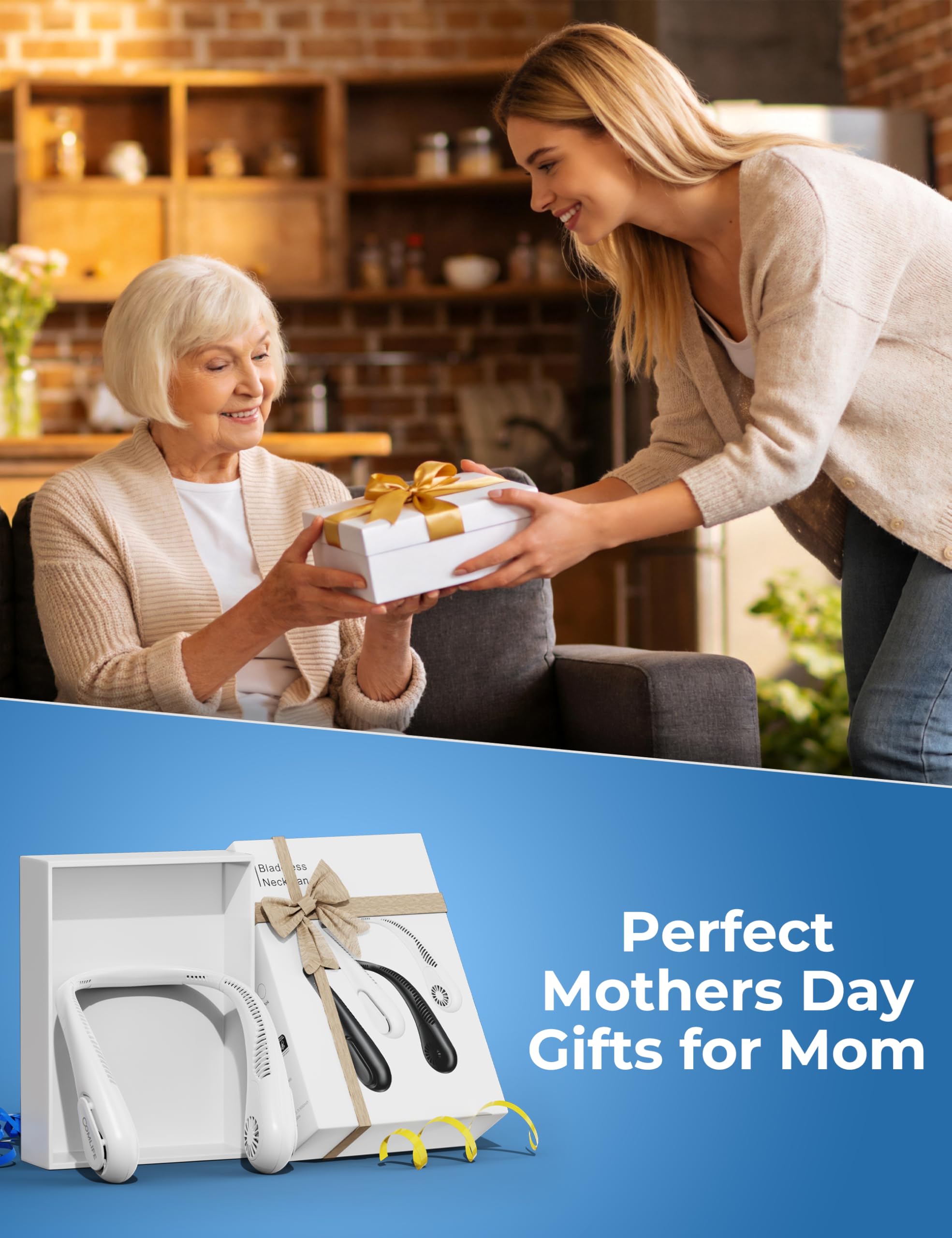 COMLIFE bladeless neck fan with UL-certified safety for daily use.