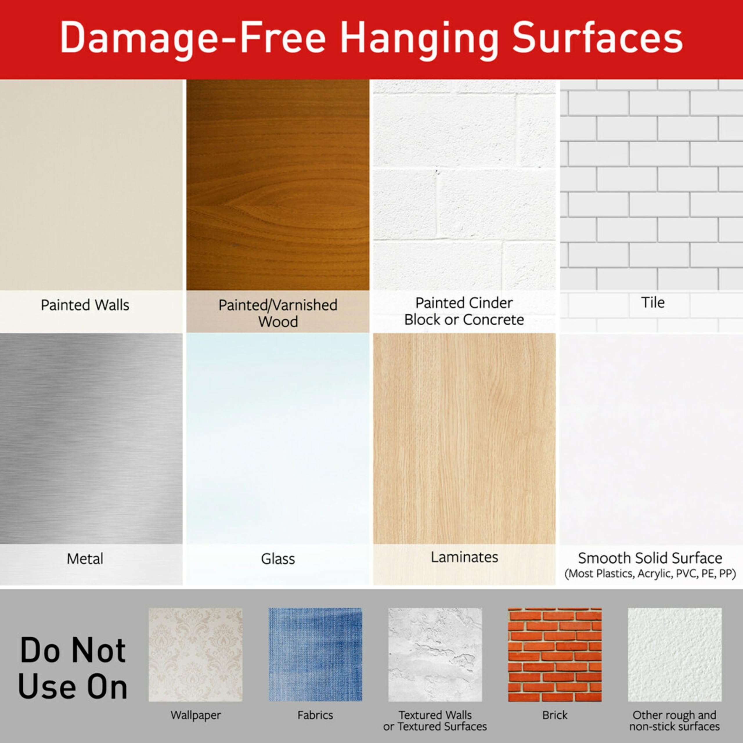 Command bath set versatile design fits glass, tile, and painted surfaces.