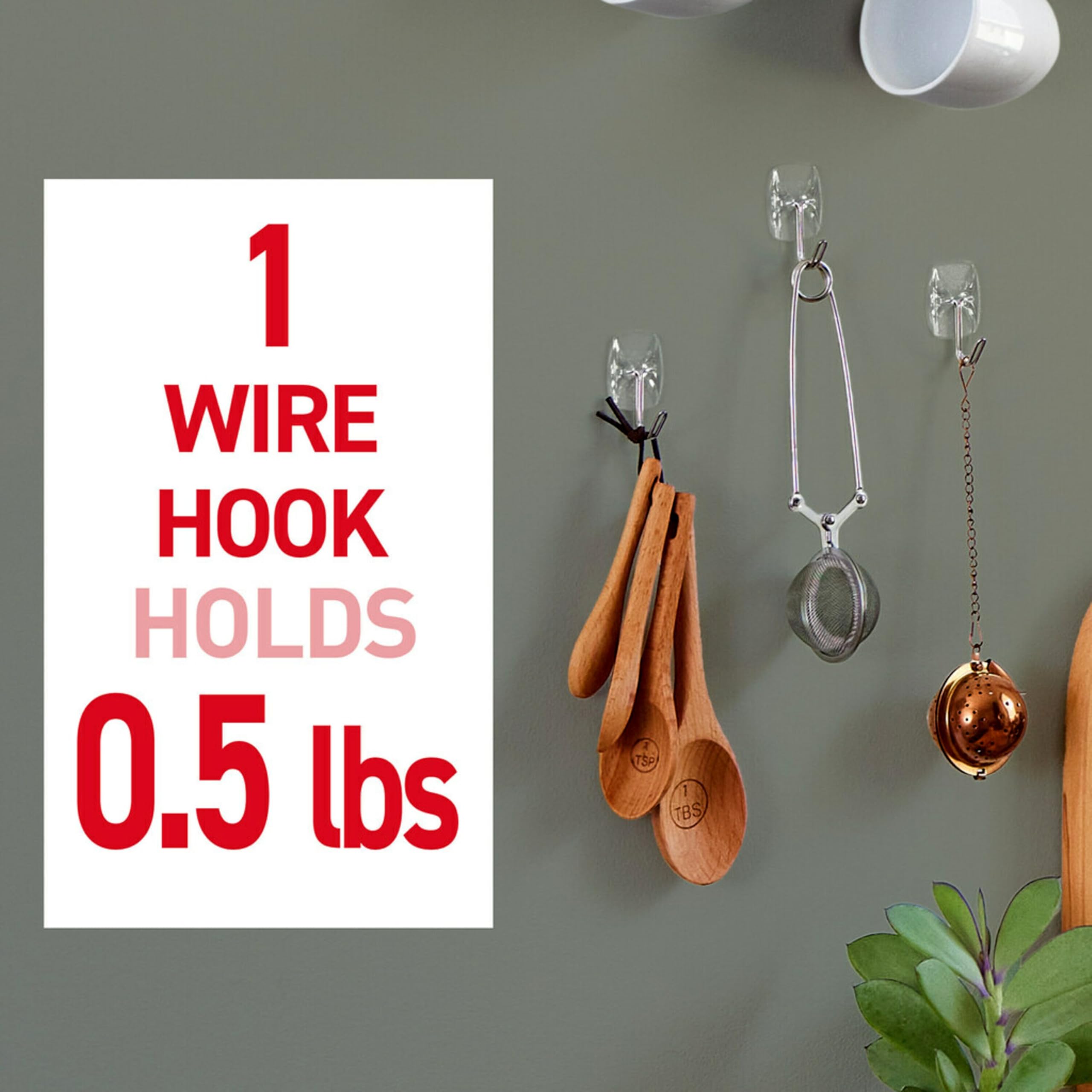 Command Clear Small Wire Toggle Hook suspends a calendar with easy, damage-free hanging.