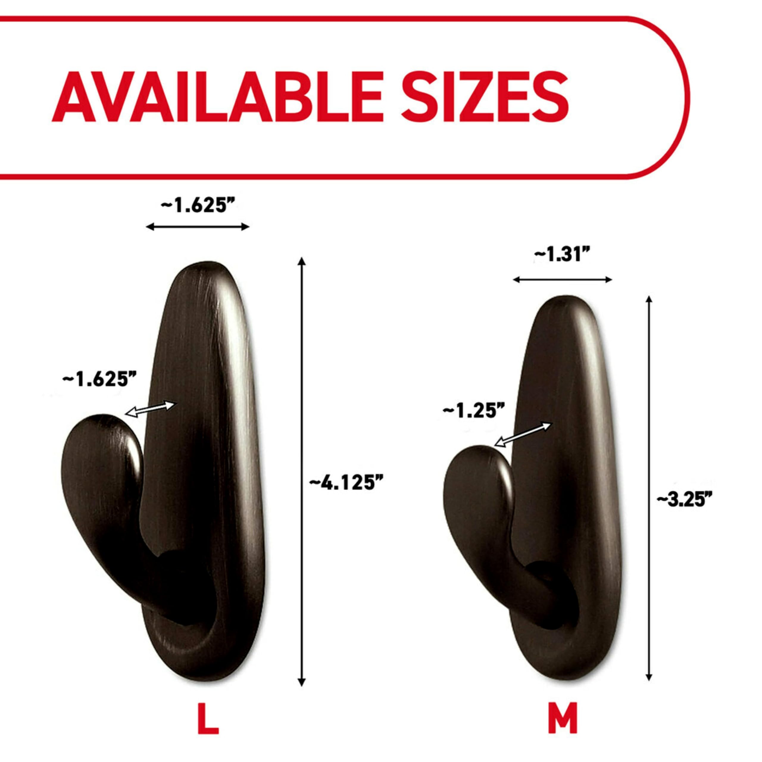 Command Oil Rubbed Bronze adhesive strip demonstrates damage-free hanging on smooth surfaces.
