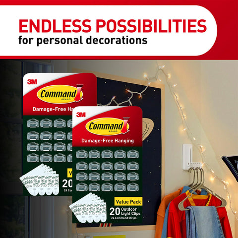Command Outdoor Light Clip surface prep ensuring strong adhesion.