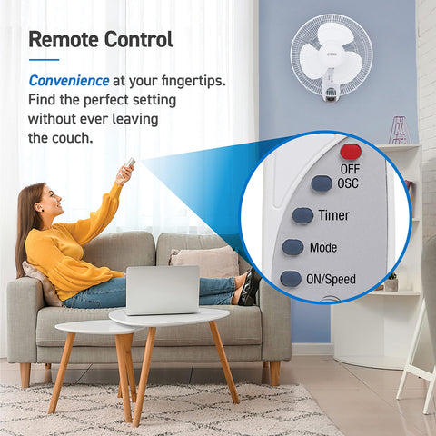 Commercial Cool wall fan remote control with LED indicators for quick breeze adjustments