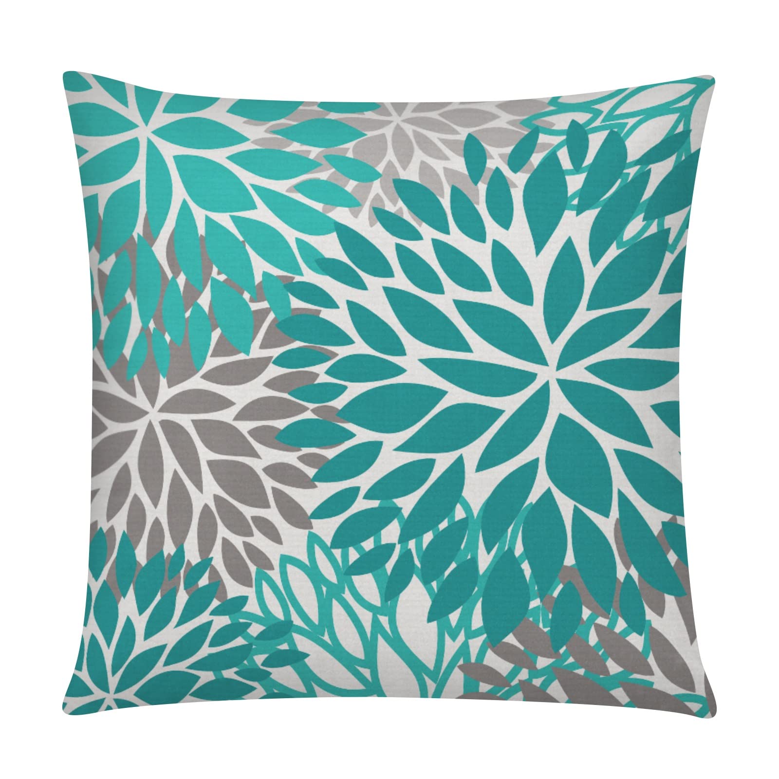 COMMINY daisy motif on teal grey pillow cover packaged for gifting or unboxing