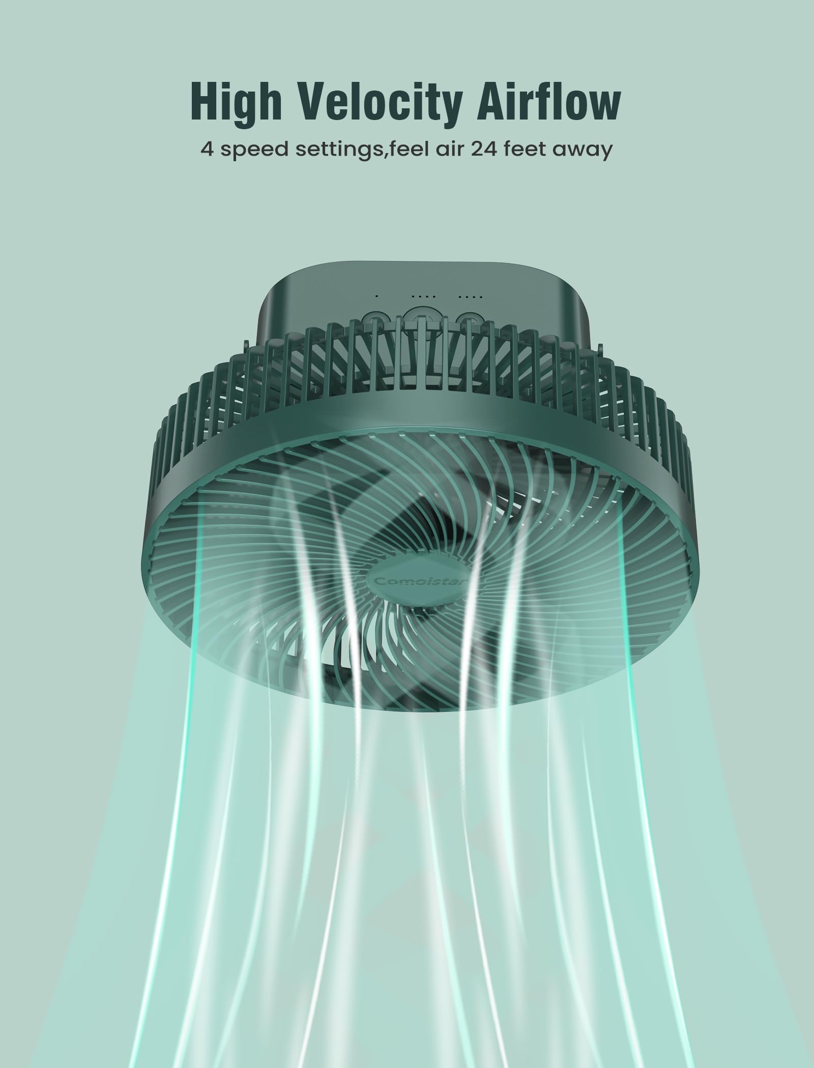 Comoistar quiet operation delivers a soft breeze without disruption.