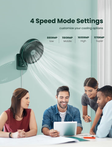 Comoistar wall-mounted fan tilt capability at 120 degrees for flexible airflow