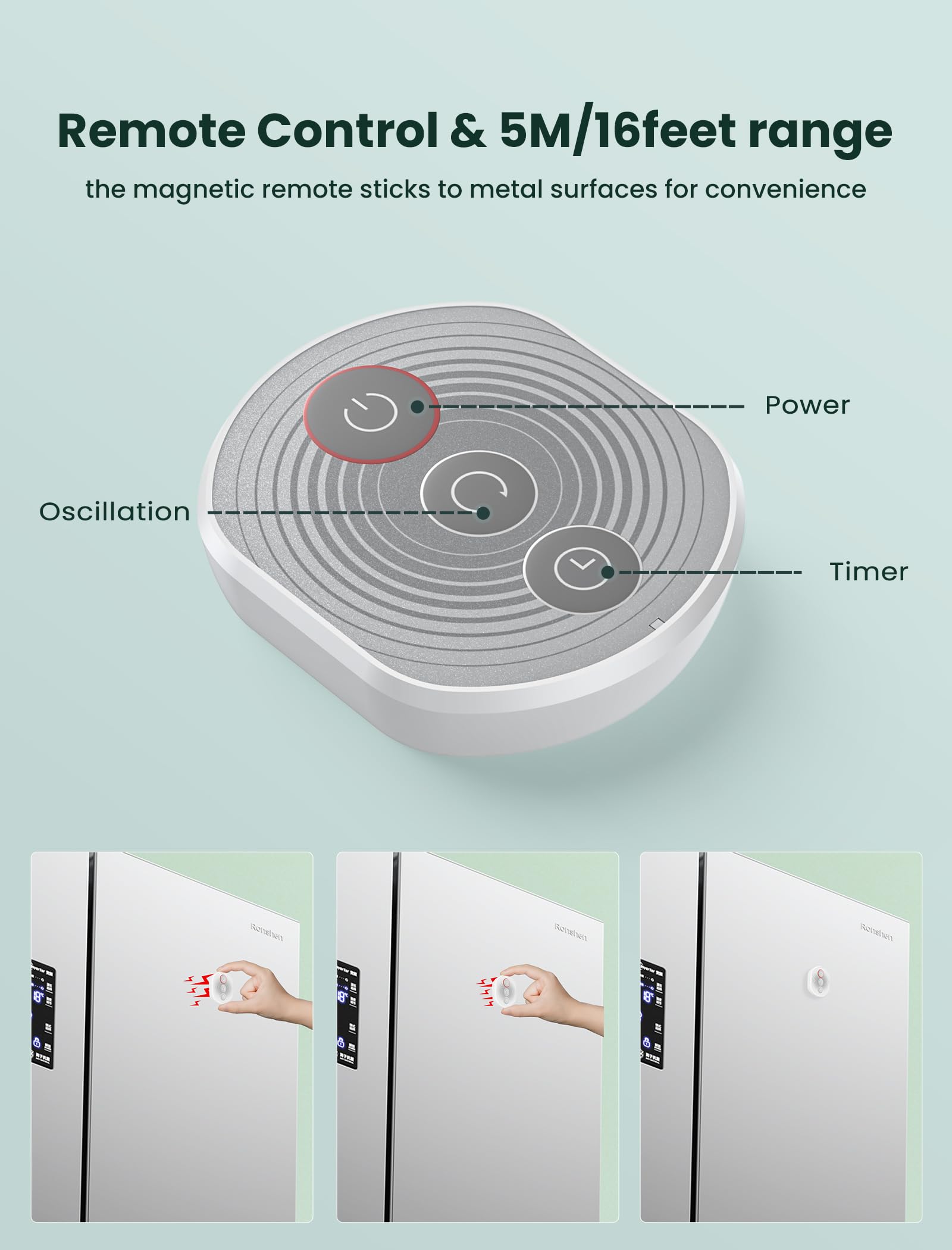 Comoistar wall-mounted fan Type-C cable included for universal power