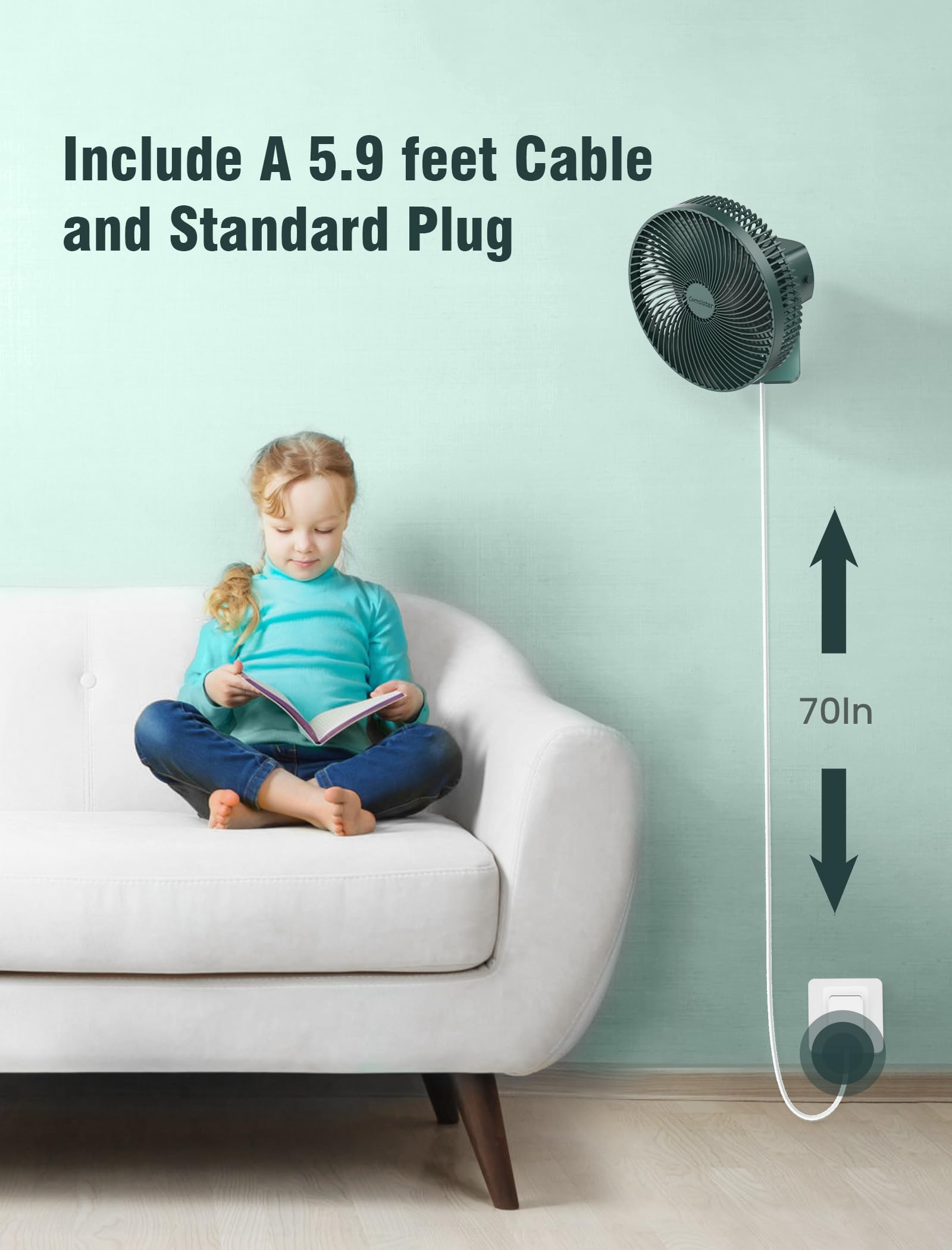 Comoistar dual-voltage adapter works with 100-240V for international use.
