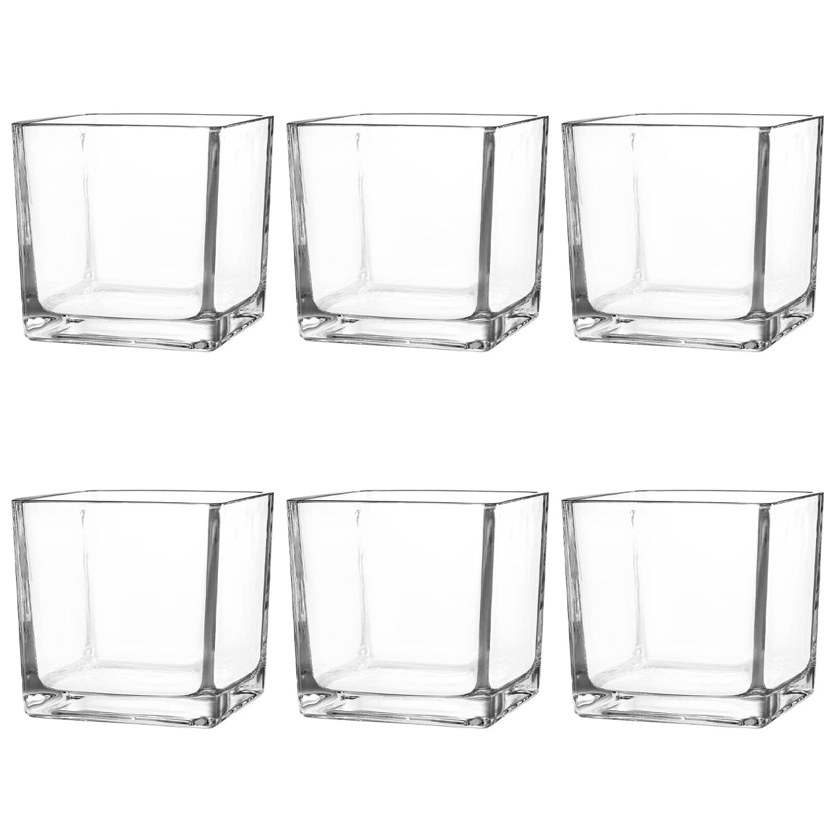 Comrzor square glass vase set packaged for easy display and presentation.