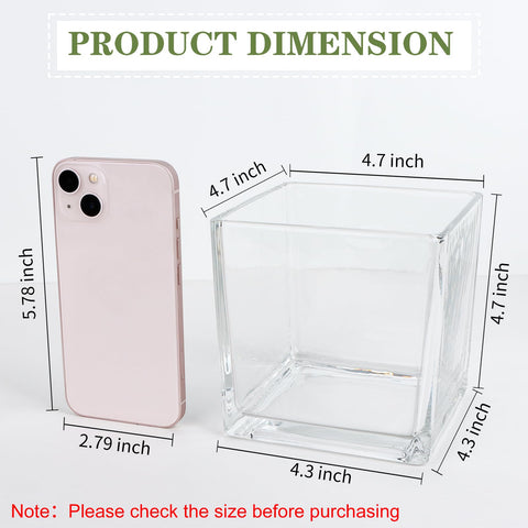 Comrzor square vases side view highlights sturdy bases for stable arrangements