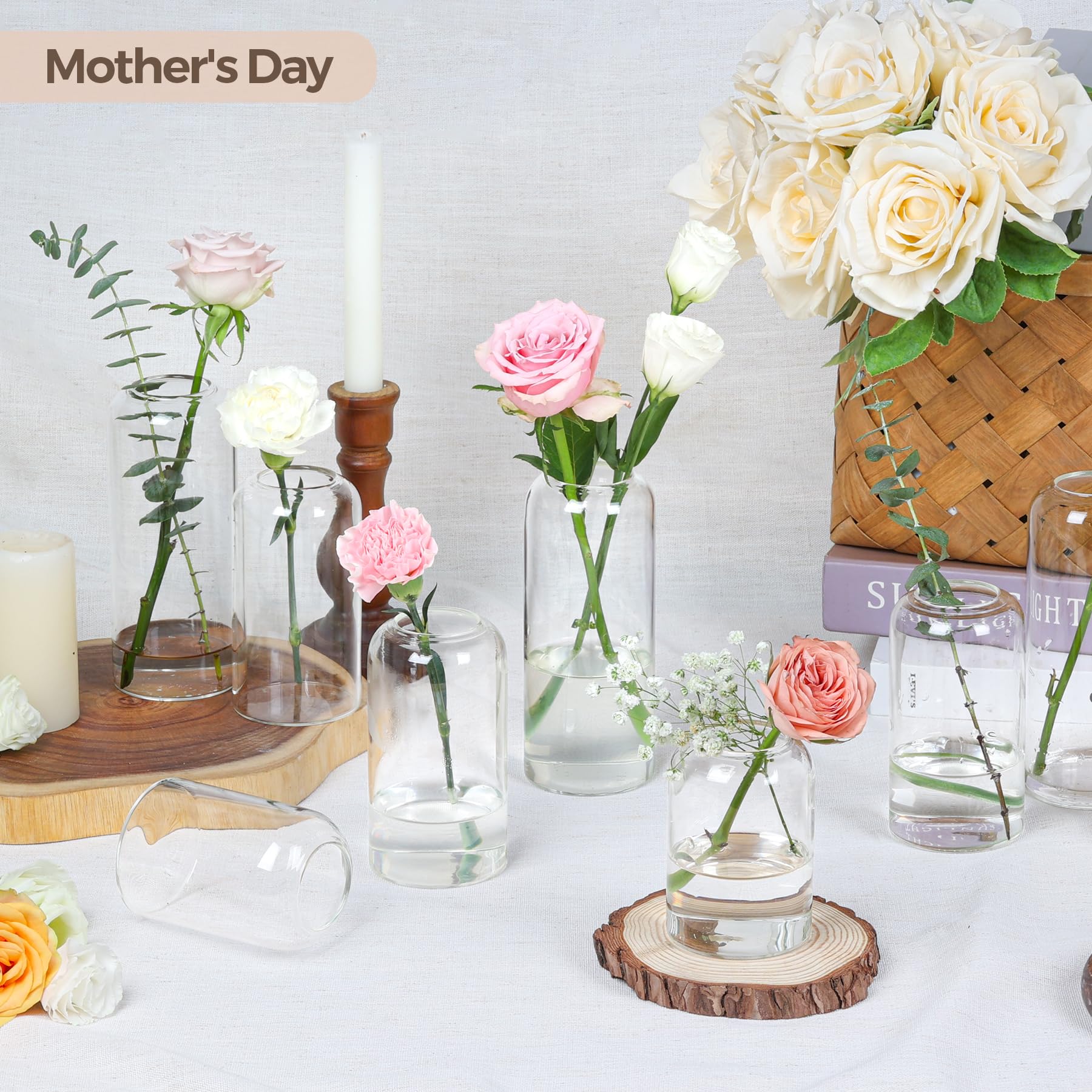 ComSaf dried-flowers sand-art vase clear, accent piece for living rooms.