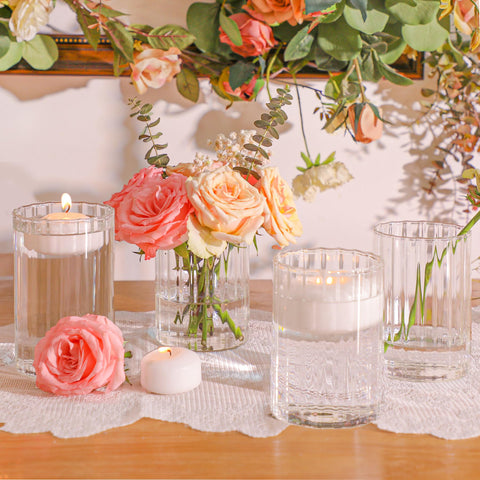 ComSaf hurricane candle holder vase adds ambient lighting to events and home