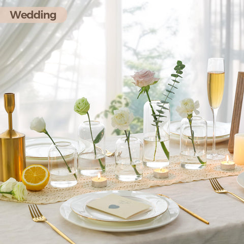 ComSaf mini vase shelf display clear, versatile centerpiece for shelves or desks.