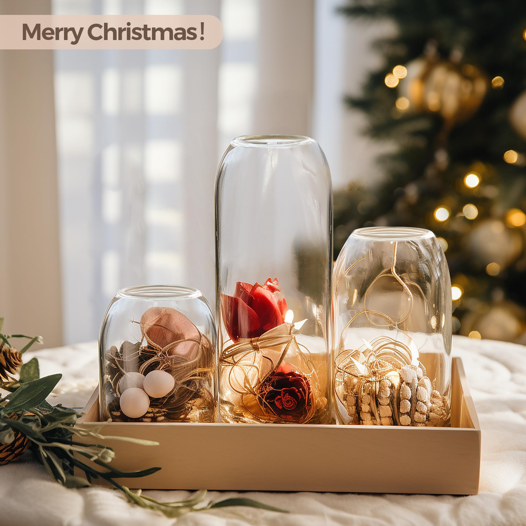 ComSaf office-desk decor vase clear, simple upgrade for workspaces or small bouquets.