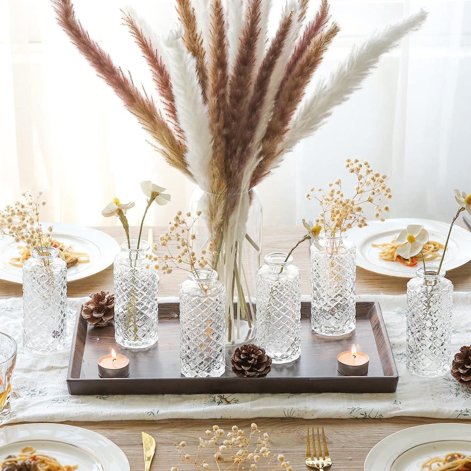 ComSaf wedding table decor vase – crystal-clear glass for timeless ambience.