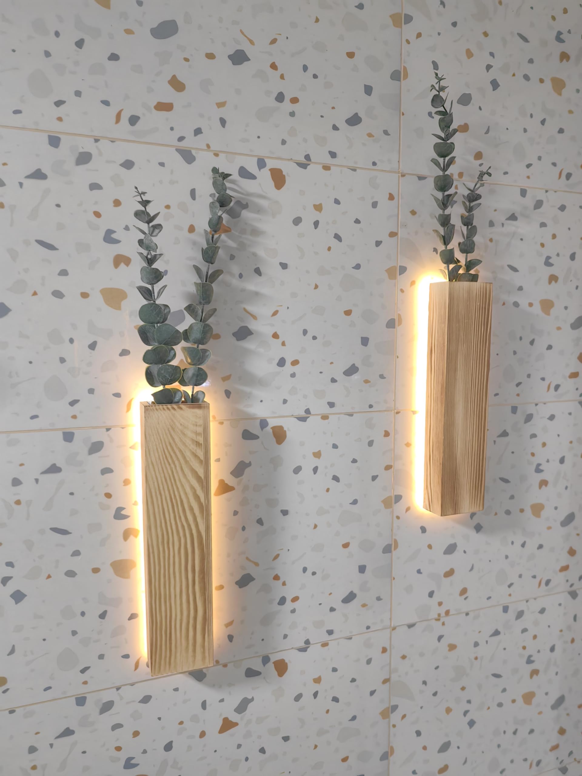 Comtelek rustic wall decor blends farmhouse warmth with modern LED accents.