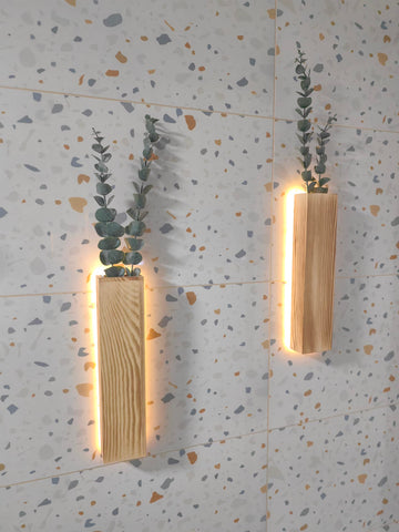 Comtelek rustic wall decor blends farmhouse warmth with modern LED accents.