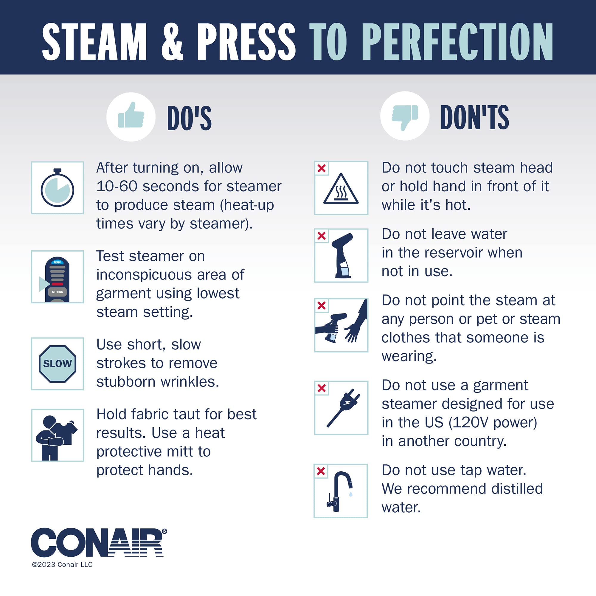 Conair Extreme Steam in use on garments for wrinkle-free results.