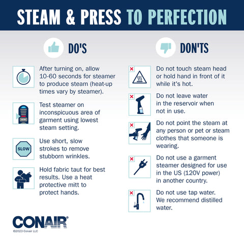 Conair Extreme Steam in use on garments for wrinkle-free results.