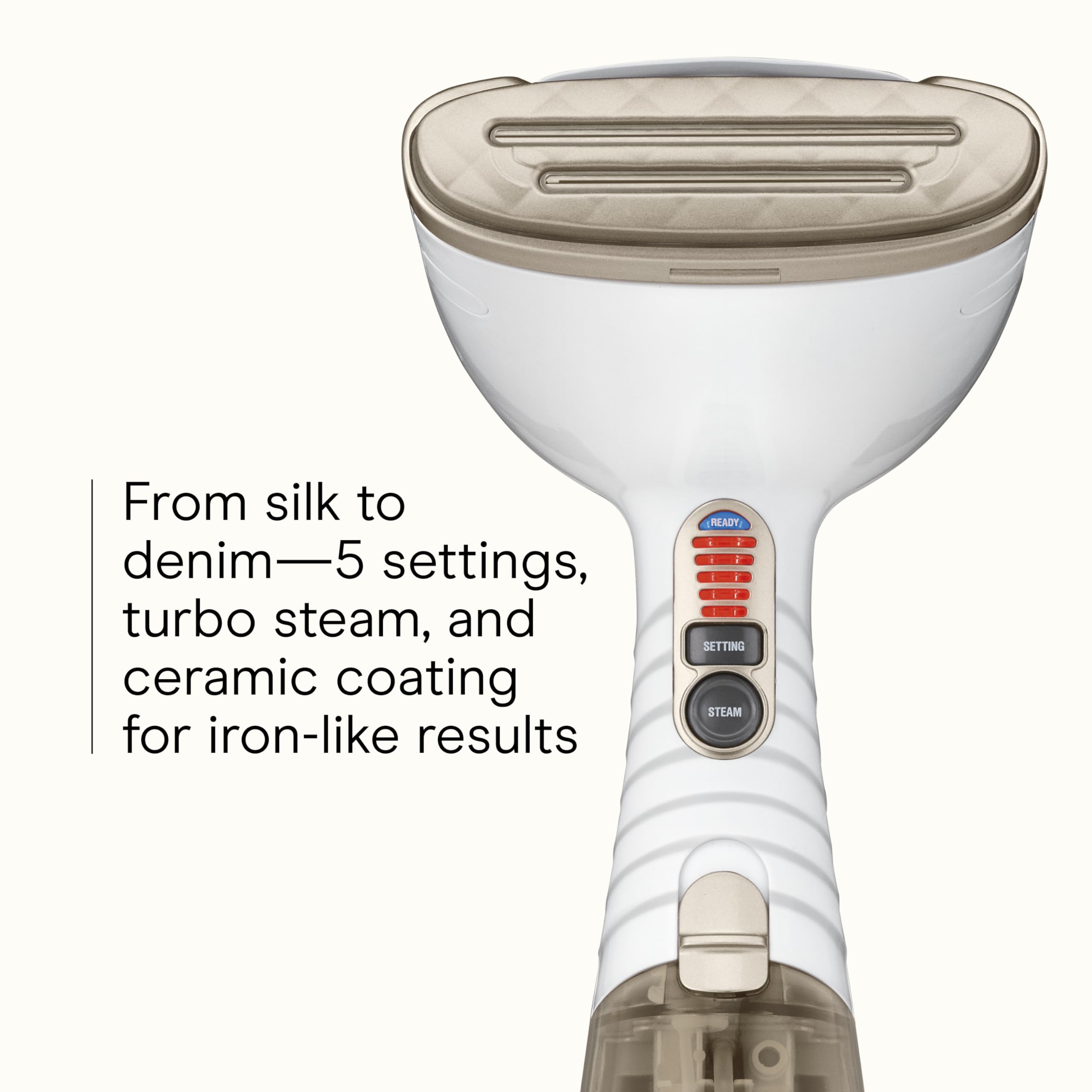 Conair silicone band taut fabric feature helps easier steaming