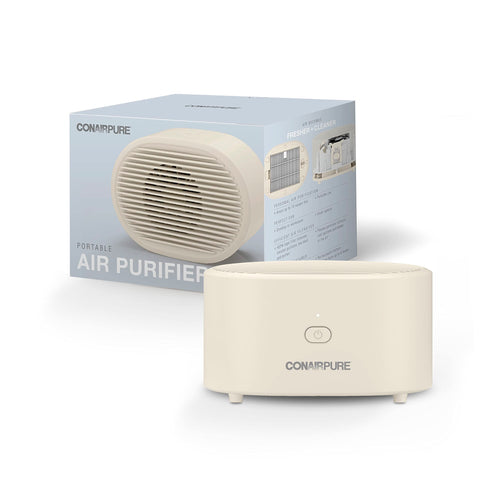 Conair Portable Air Purifier front view, ideal for desks.