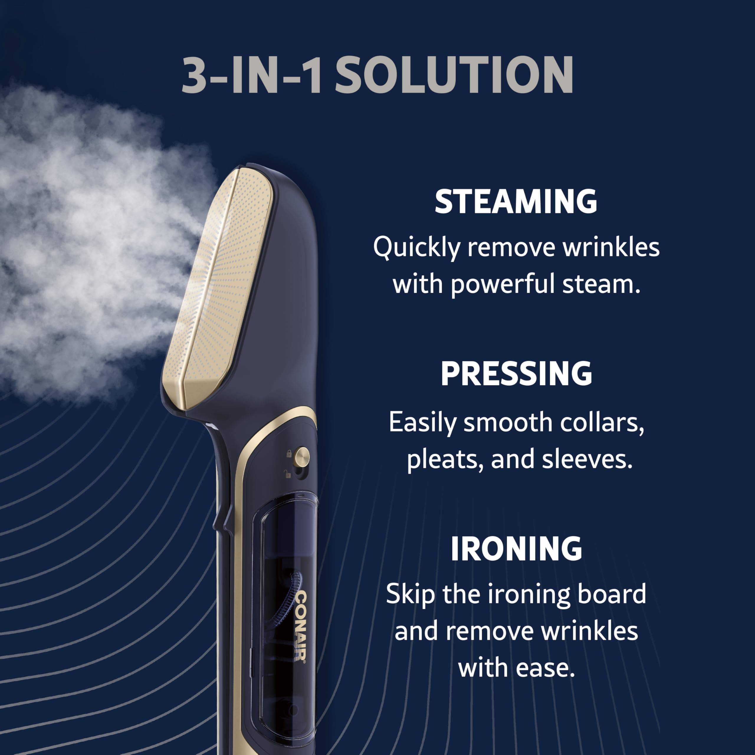Conair SteamStylist 360° steam-and-press action for faster wrinkle removal